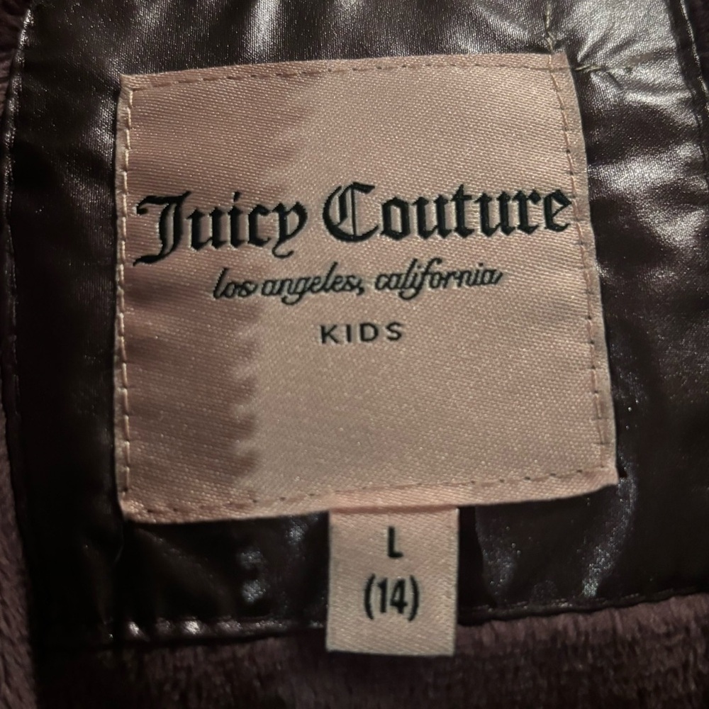 Juicy couture puff jacket girls size 14. Gently used. Plum/dark purple. - Picture 7 of 8